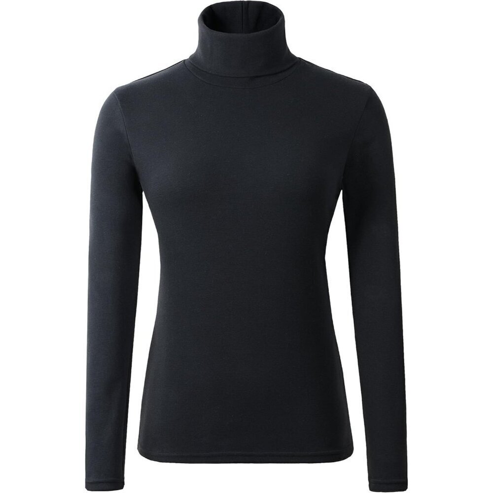 Women's Cotton Turtleneck Top Large Black Basic Pullover Sweater
